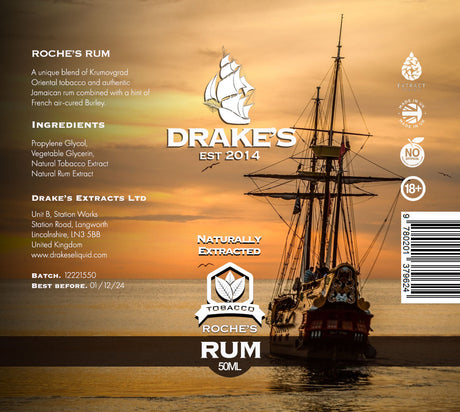 Roche's Rum Tobacco E-liquid Drake's E-Liquid