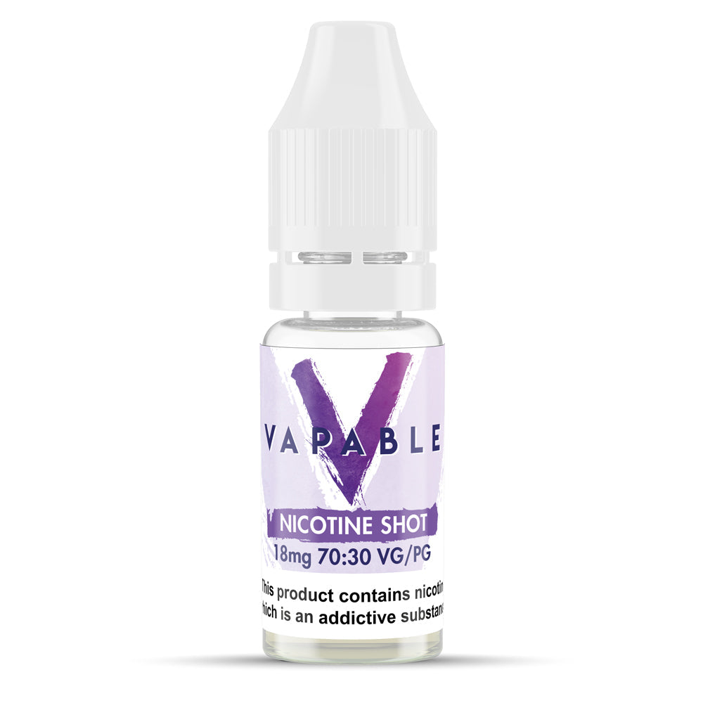 Pharma Grade Nicotine Shots 18mg/ml 70vg/30pg - 5 Pack