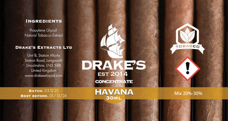 Havana Cigar Concentrate Drake's E-Liquid