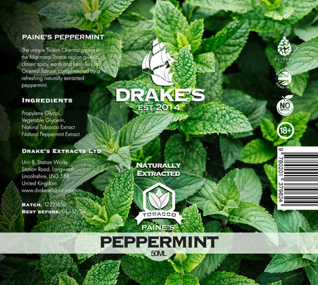 Paine’s Peppermint Tobacco E-liquid Drake's E-Liquid